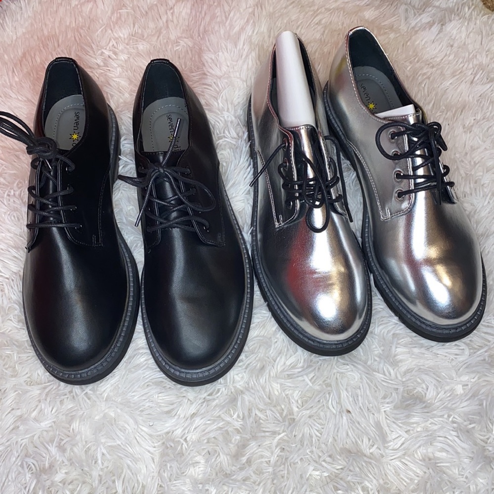 Women’s Oxford Shoes 1- Black 1- Silver